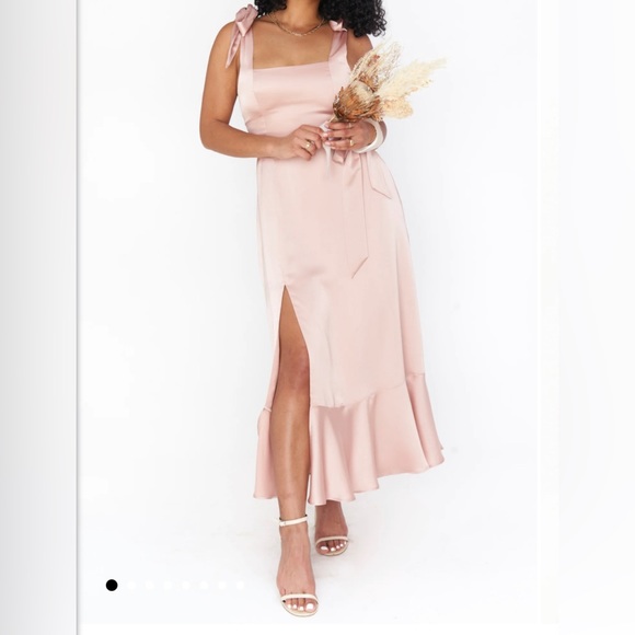 Show me your mumu Rose gold luxe satin bridesmaid - Picture 2 of 3